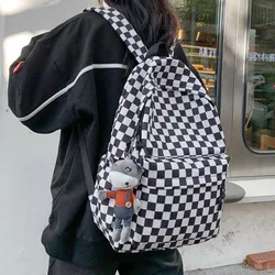 Classic Designer Plaid Backpack Nylon Shoulder Bag Waterproof Women Student School Bag Girls Mochila Mujer Book Pack Rucksacks