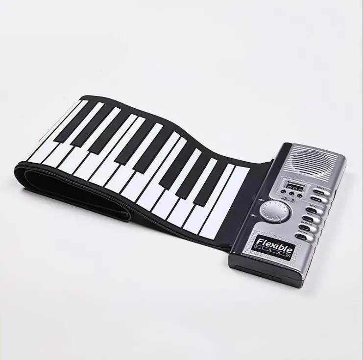 61key многофункциональный детский для начинающих Pianotron детский силиконовый портативный складной электронный орган A033 - Цвет: Серебристый