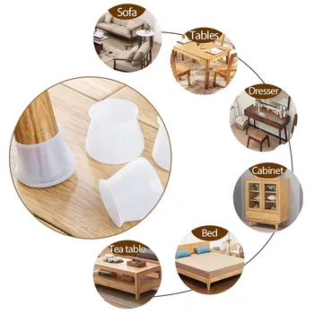 

40PCS Chair Legs Universal Soft Flexible Non-slip Silicone For Furniture Feet Leg Cap Pad Cover Floor Protector Tables Chairs