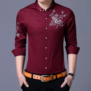 

2020 Men's Shirt Long Sleeve Solid Color Turn-down Collar Regular Fit White Black Blue Red Shirt Dress for Work Clothes