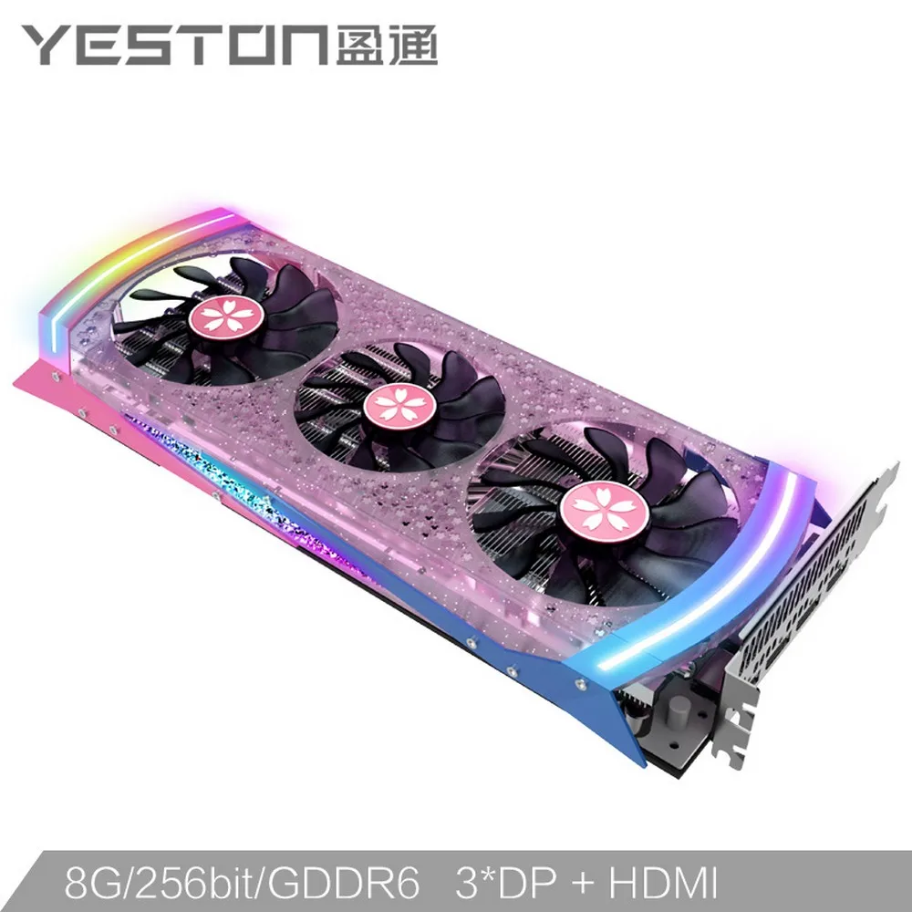 Yeston RX5700XT 8GD6 YA 1770/1905/2010 МГц видеоигра графическая карта Базовая игра шнур питания 14 ГГц Высокая Частота памяти