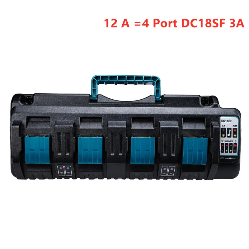 Per Makita Dc18Sf Caricabatterie Rapido Ottimizzato A 4 Porte 14.4V 18V Li-Ion 3A Caricatore Di Uscita Per Bl1830,Bl1430,Dc18Rd Con Porta Usb
