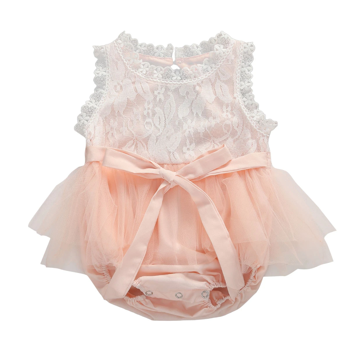 Newborn Baby Girl Ruffle Romper Dress Sleeveless Lace Tutu Bodysuit Jumpsuit Infant Summer Clothes