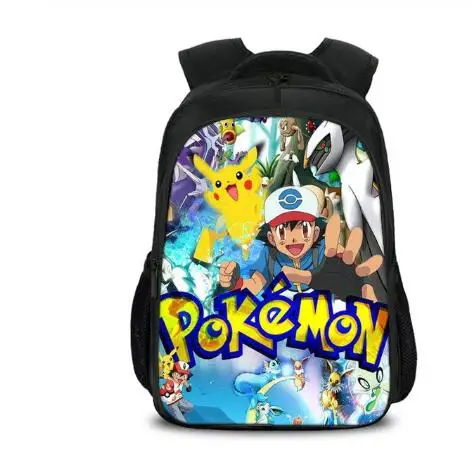 Аниме Рюкзак Pokemon Карманный Монстр школьная сумка Ash Ketchum/Пикачу школьные рюкзаки для девушек мальчиков рюкзак для переноски детей Детский рюкзак для книг - Цвет: Серый
