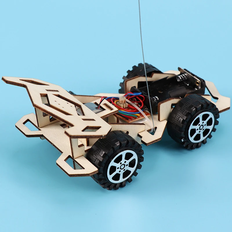 DIY RC спортивный автомобиль игрушки детские развивающие деревянные модели собрать пульт дистанционного управления игрушки набор Электрический студенческий научный обучающий игрушки