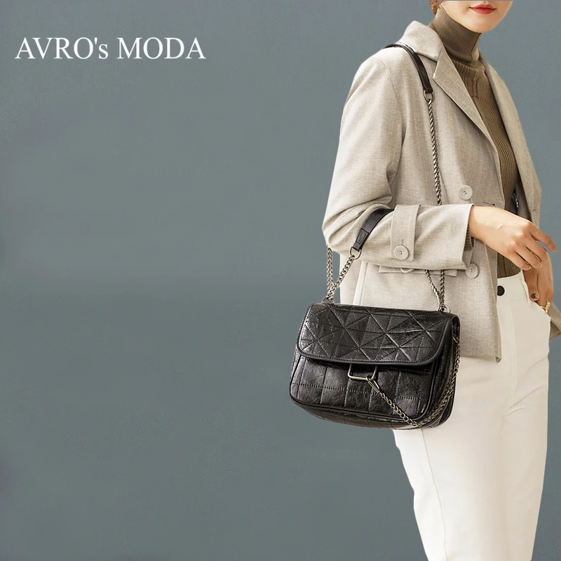 AVRO's MODA модные повседневные женские сумки на плечо из натуральной кожи для