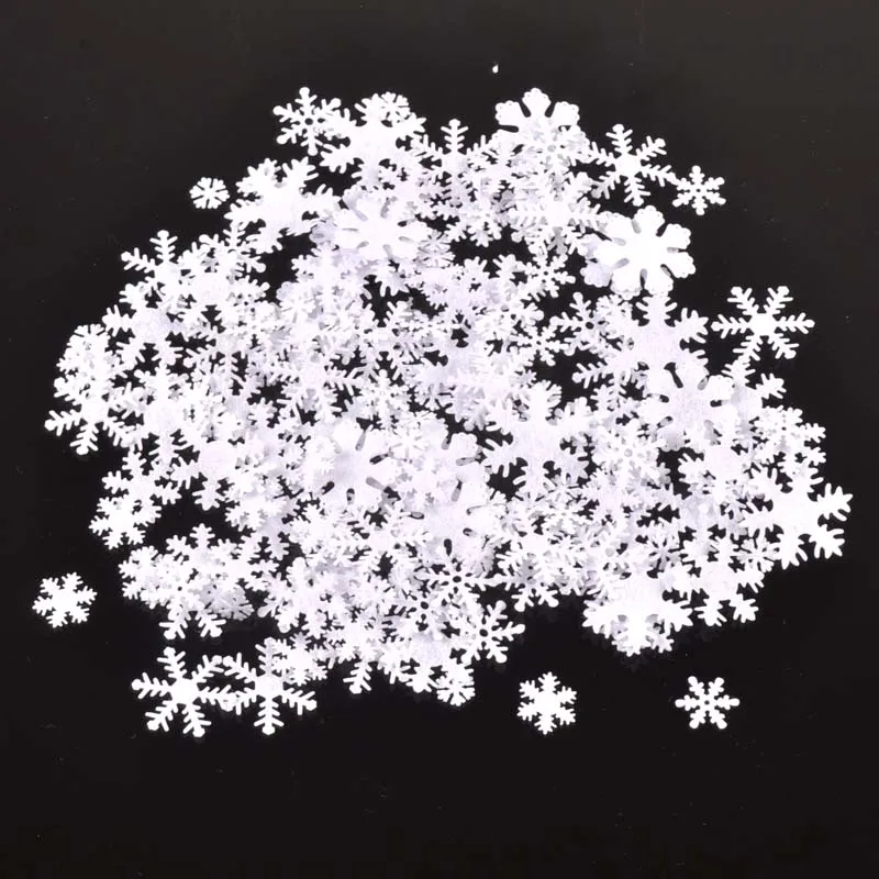 100pcs/lot Christmas Ornaments White Felt Snowflake Patch Applique