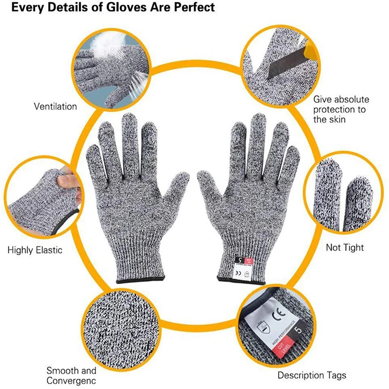 Upgrade Cut Resistant Gloves Safety Kitchen Butcher Cut-Resistant