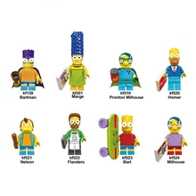 KF6039 одной продажи фигурки Семья Симпсонов модель Симпсон Pronton Milhouse действие строительные конструктор для детей игрушки; лучший подарок