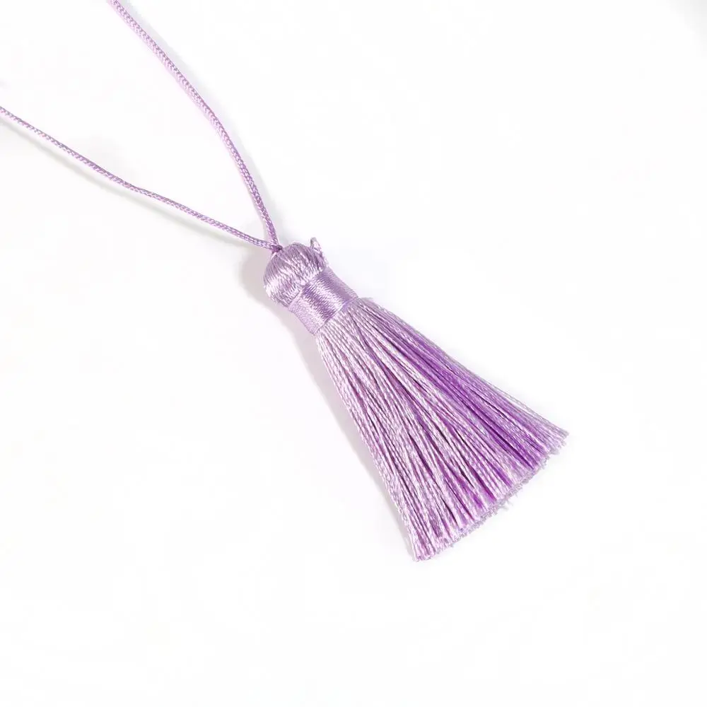 Light Purple 2 шт. полиэстер шелковая кисточка бахрома вырезанная Подвеска хлопок кисточка для дома Свадебные украшения DIY Швейные шторы аксессуары - Color: Light Purple