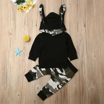 

2PCS Newborn Toddler Baby Girl Outfits Camouflage Clothes Hoodie Tops+Pants Set