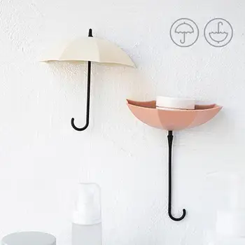

3pcs Creative Umbrella Shaped Key Hanger Rack Home Decorative Holder Wall Hooks For Kitchen Bathroom Accessories Gadgets