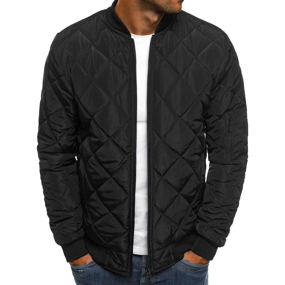 

2020 Winter Stand Collar Zipper Thick Coats Down Parkas Jacket Coat Mens Warm Jackets Male Solid Color