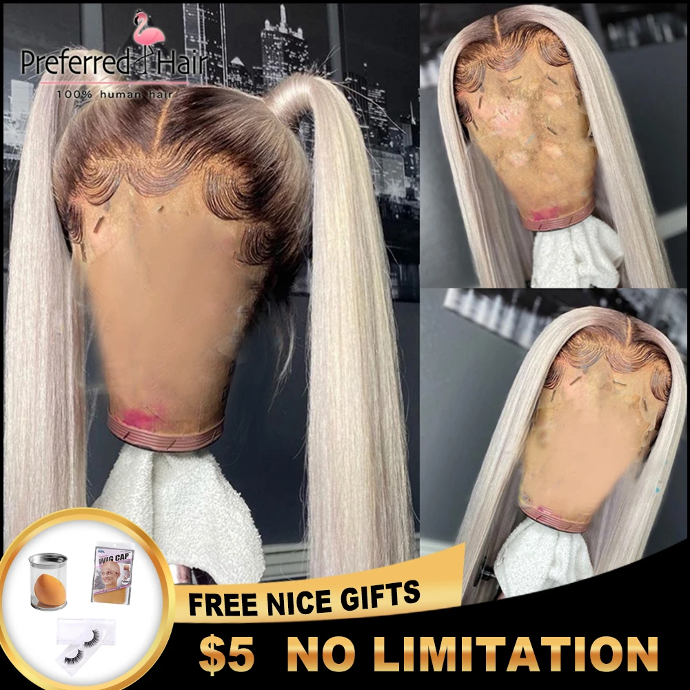 Preferred Preplucked Platinum Blonde Wig Glueless Ombre Lace Front Wig  Brazilian Remy Full Lace Human Hair Wigs For Women - Lace Wigs - AliExpress