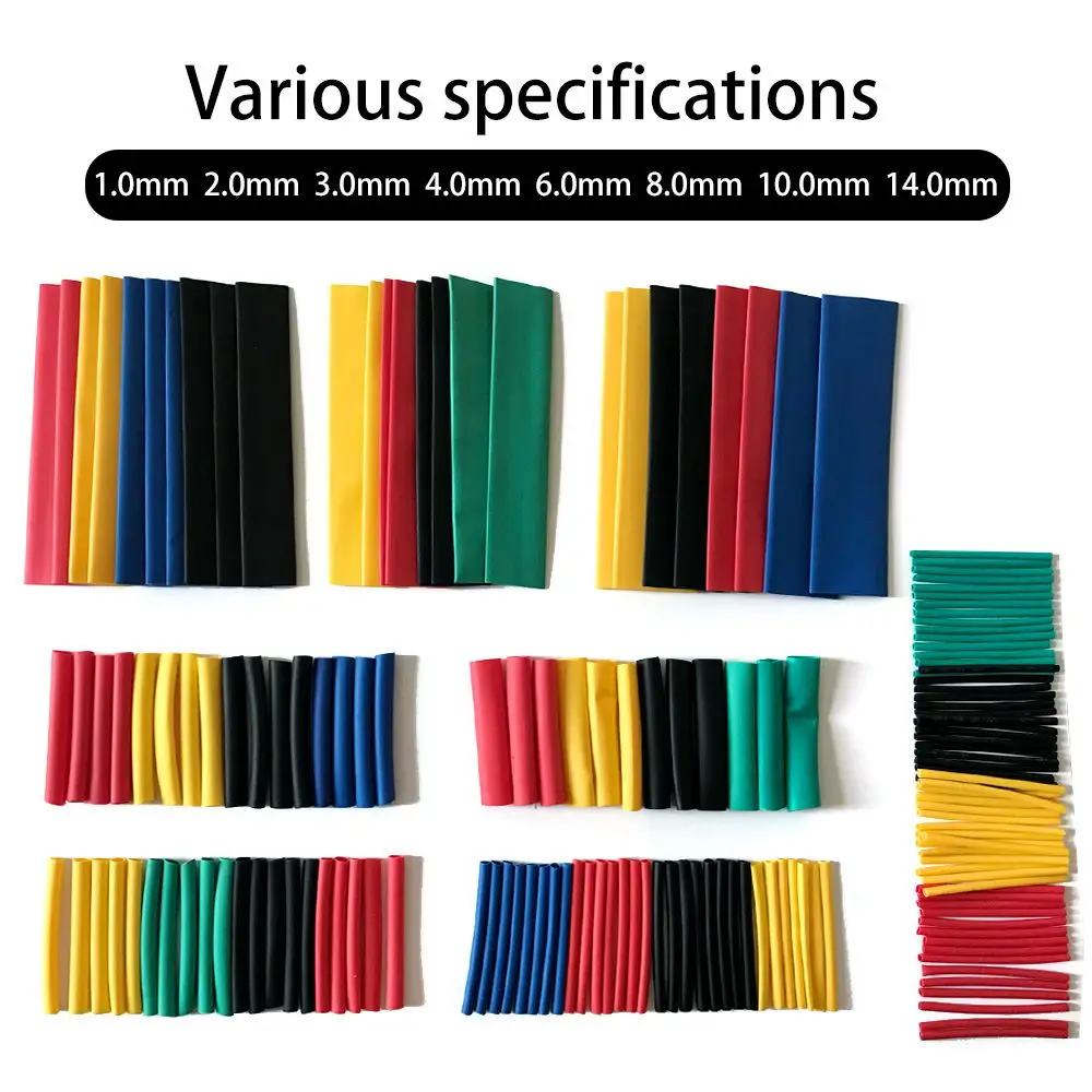 164pcs Thermoresistant Tube Heat Shrink Wrapping KIT, Termoretractil Shrinking Tubing Assorted Pack Wire Cable Insulation Sleeve