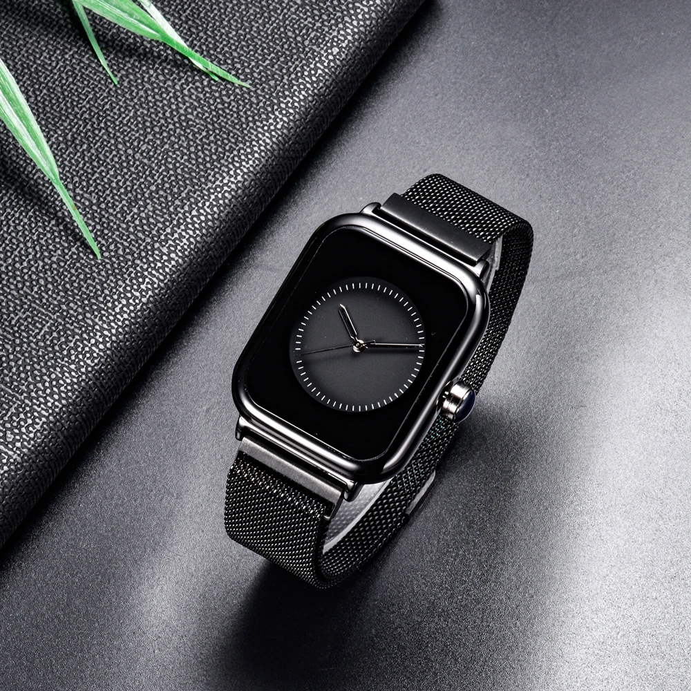 Элегантные женские часы кварцевые магнитные Миланский сетчатый ремешок модные