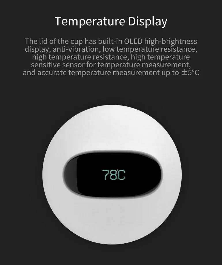 Xiaomi CC+ умная вакуумная термобутылка кружка для путешествий поцелуй рыбок вакуумные термосы OLED дисплей температуры чашка с 3 фильтрами