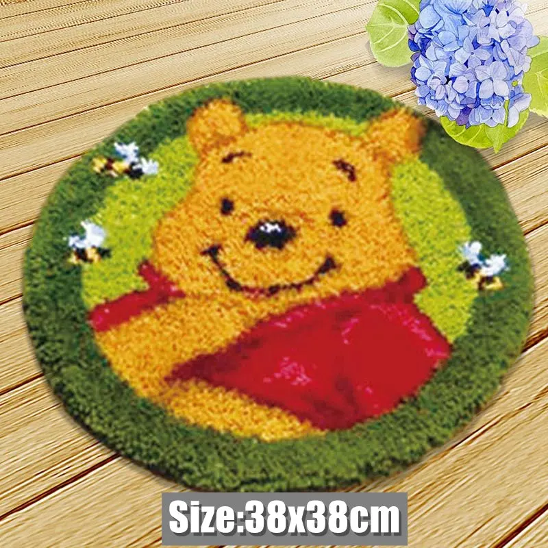 Carpet Embroidery Latch Hook Kit Foamiran Disney Mickey Winnie Undefined Latch Hook Rug Button Pad Package Smyrna Package Carpet 