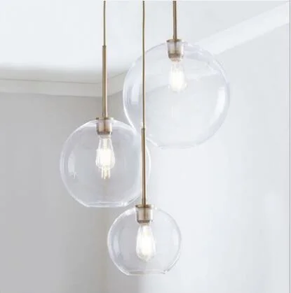Современный подвесной светильник, серебристый, золотой стеклянный шар, подвесной светильник, лампа для кухни, светильник для столовой, гостиной