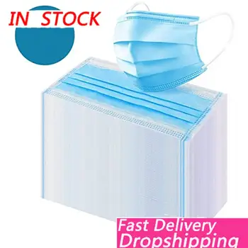 

Medical Face Mask Safe Masks Disposable Mouth Masks 3 Layer Elastic Earloop Mascarillas Protect Anti-Dust Masks Fast Delivery