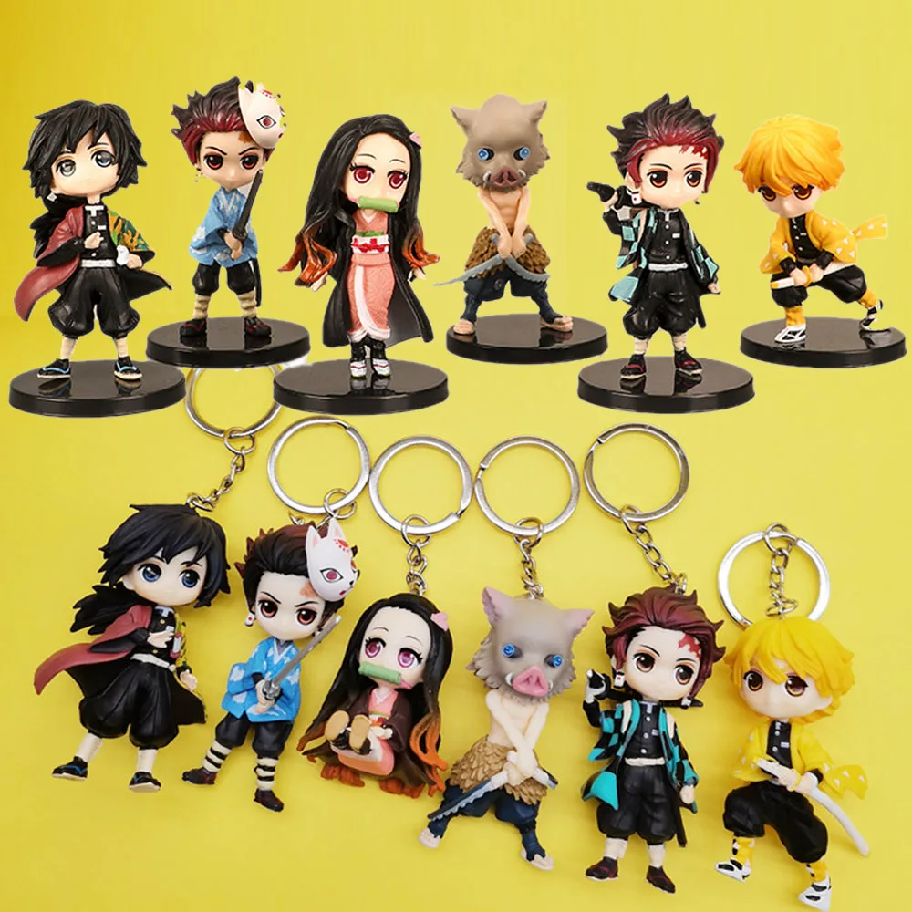 6 видов стилей Kimetsu без Yaiba демон убийца фигурку ПВХ аниме фигурка брелок-подвеска