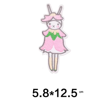 

Bunny girl embroidered patches DIY fabric badges for clothes2