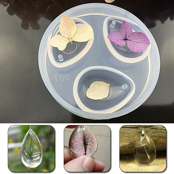 

Silicone Pendant Water Drop Gem Mold Resin Casing DIYCraft Making Tool Jewelry Drop Shipping 1pcs