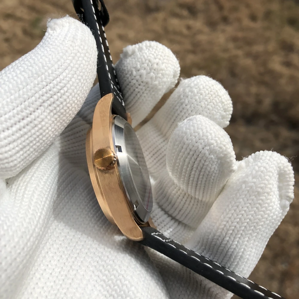 SD1940S NH35 Бронзовые часы для дайвинга 200м Водостойкий Steeldive кожаный ремешок мужчин