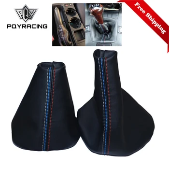 

Free Shipping Car Shift Gear Stick Manual Handbrake Gaiter Shift Boot Black Leather Boot For BMW 3 Series E36 E46 M3 Car Styling