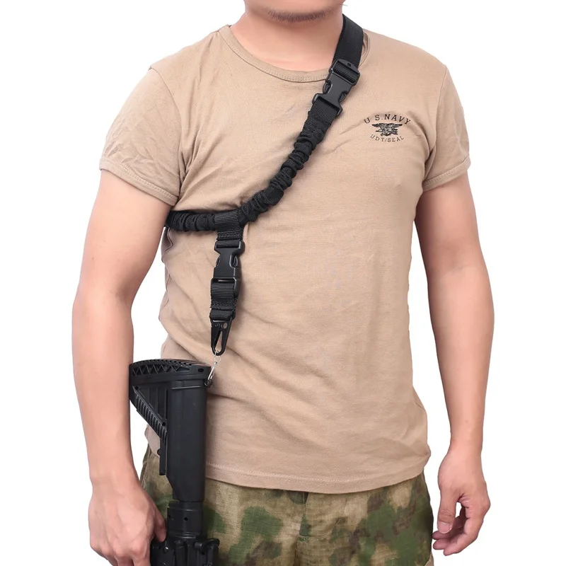 

Outdoor Adjustable Shooting (Tactical)Sling Single Point Quick Release Bungee Rifle Shoulder Belt Hunting Starp Safety Rope