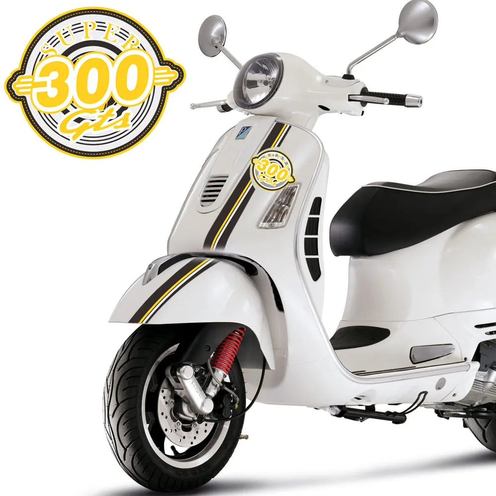 Желтый цвет корпус Мотоцикла наклейка наклейки подходят для piaggio Vespa GTS 300 GTS300 Спорт Супер эмблема светоотражающие