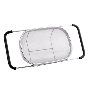 

1PC Household Vegetable Fruit Drain Basket Drain Basket With Pull Rod For Kitchen Sink Simple drain basket