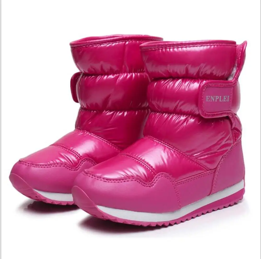Детские резиновые сапоги для девочек и мальчиков, зимние сапоги до середины голени со шнуровкой, водонепроницаемые сапоги для девочек, спортивная обувь, меховая подкладка, детские сапоги