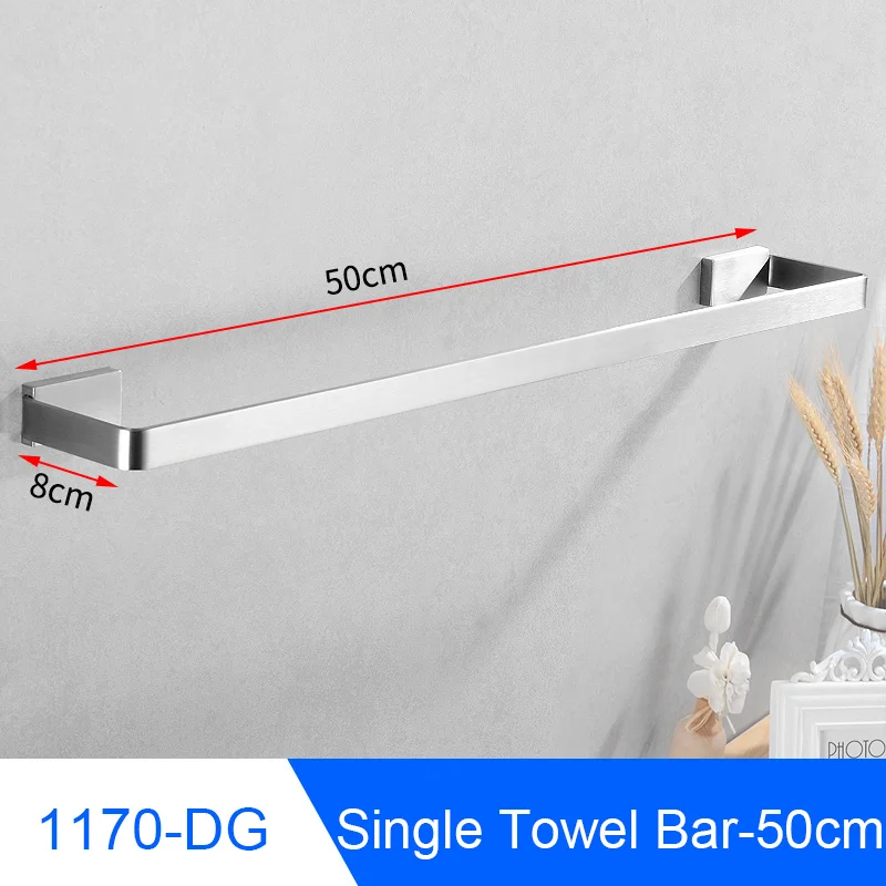 Ванная комната из нержавеющей стали вешалка держатель для полотенец Держатель вращающееся полотенце бар набор жидкого мыла диспенсер Халат крюк туалетной бумаги держатель - Цвет: 1170-DG-50cm