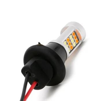 

2pcs Headlight LED DRL Turn Signal Light Dual Color BAU15S 2835 42LED 50W Switchback Car Lights Assembly