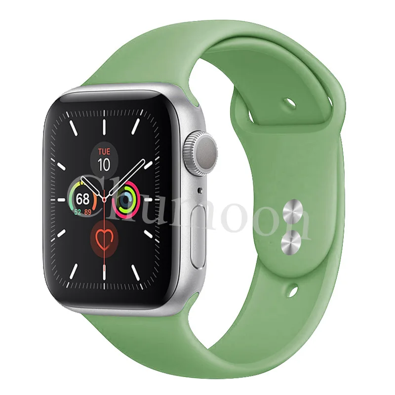 Спортивный ремешок для apple watch 38 мм 42 мм correa iwatch 4 ремешок 44 мм 40 мм силиконовый резиновый ремешок для часов Браслет apple watch 5 4 3 2 - Цвет ремешка: official mit