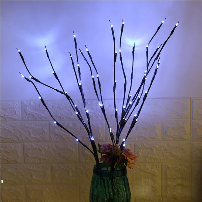 DIY 20LED Willow Tree Branch Light Xmas Vase Decor Fairy String Lamp Bendable 