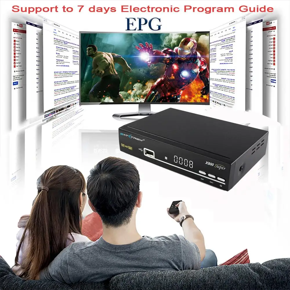 Satxtrem X800 супер HD Ccam спутниковый ресивер с MT7601 Wifi USB DVB S2 1080P рецептор ТВ тюнер приемник Azamerica Испания