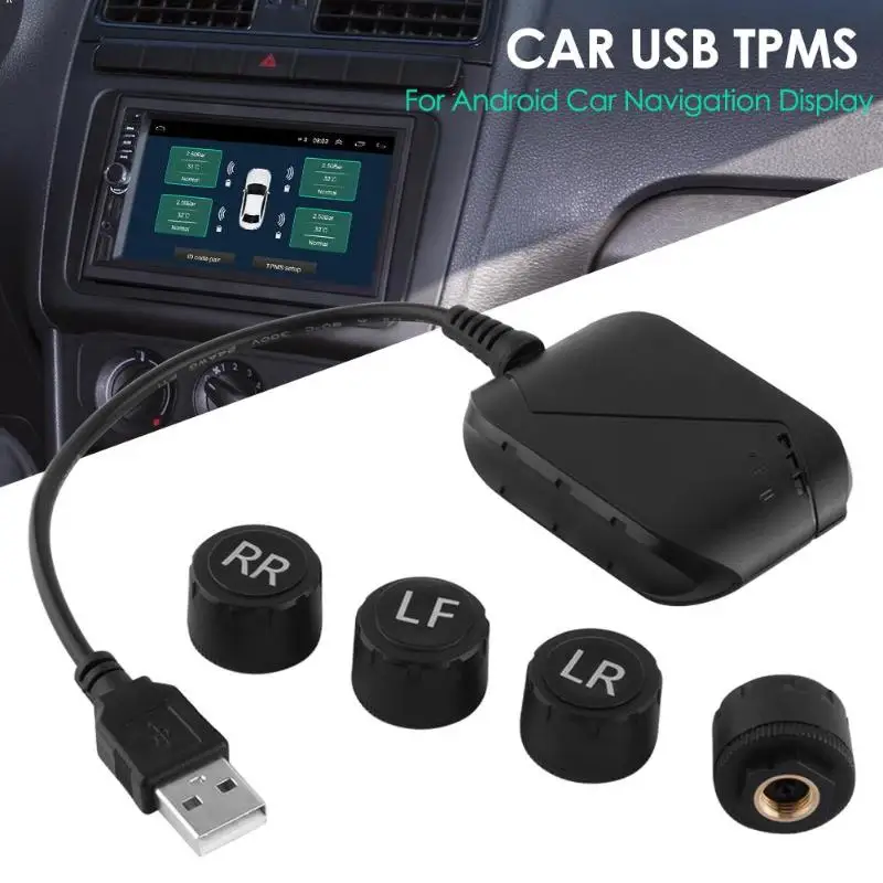 

For Car Android Navigation USB TPMS Tire Pressure Monitoring System with Sensors Various Tyre Pressure Units Available