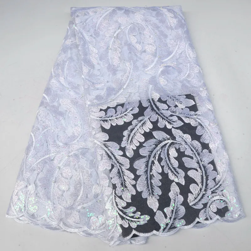 Высокое качество французское кружево с бисером ткань органзы кружевной ткани в африканском стиле кружевной ткани с блестками для вечернее платье RG979