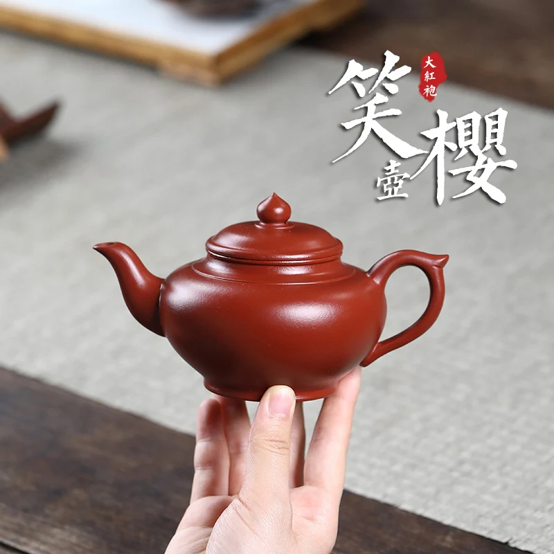 

Глиняный Чайник ручной работы Zhu Ni Dahongpao, большой объем, Смеющийся горшок вишни Xishi, домашний чайник, специальная цена