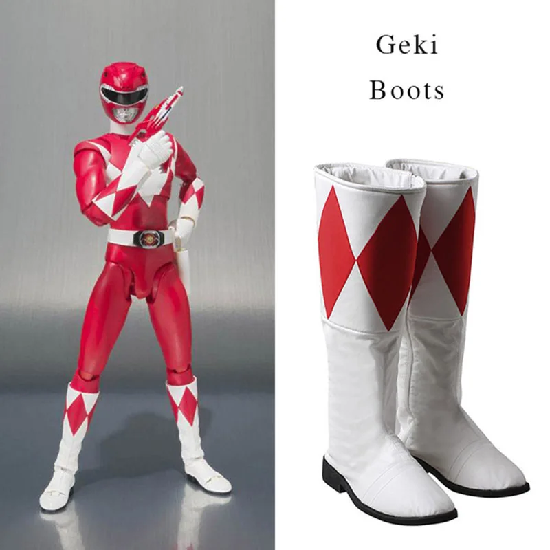 Черный Cosplay Boot Shoes High Boots Cosplay For Zyuranger Tyranno Ranger Geki Unisex Halloween Superhero Props Accessories Cosplay - Цвет: Черный