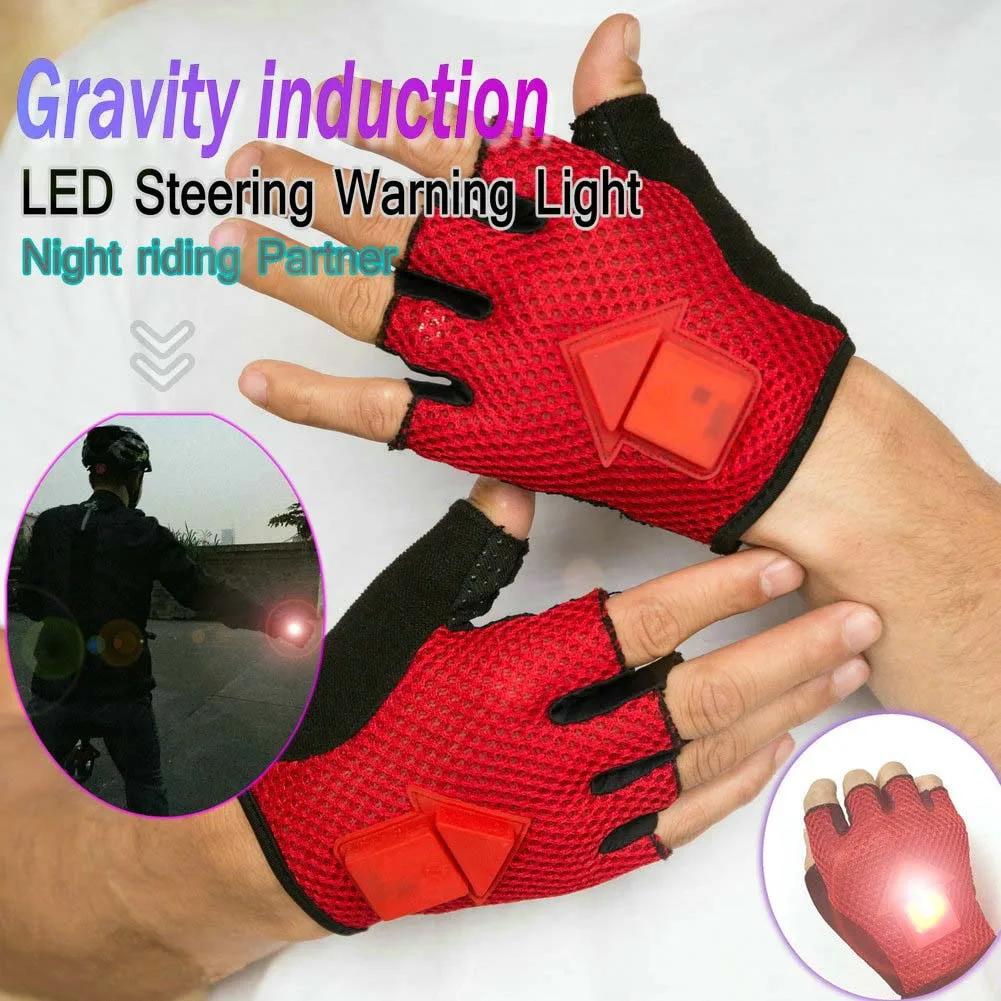 SmartCyclingGlovesLEDTurnAutomaticInductionTurnSignalGloves
