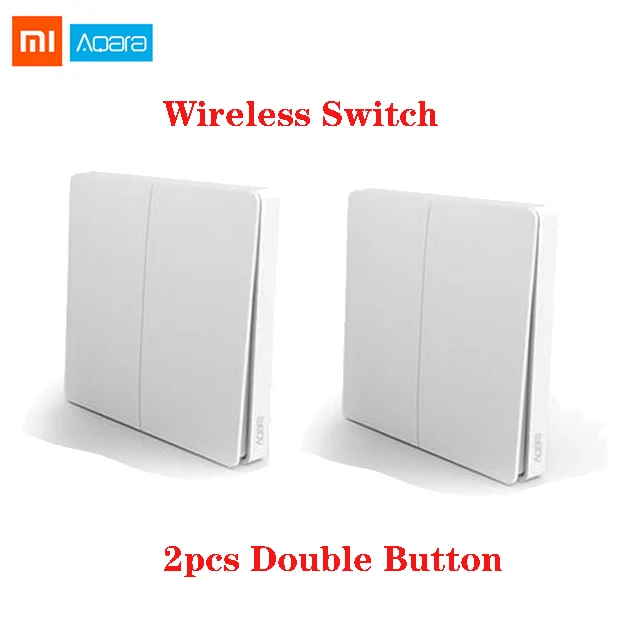 2pcs double wireless Xiaomi Aqara комплекты умного дома Mijia концентратор Датчик окна двери человеческого тела настенный выключатель влажности Датчик воды двусторонний модуль Aqara концентратор - Цвет: 2pcs double wireless