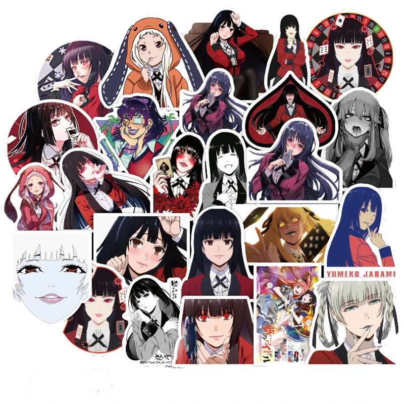 

50Pcs Anime Kakegurui Waterproof PVC Stationery Sticker Luggage Laptop DIY Graffiti Skateboard Children Toy Sticker Toy Gifts
