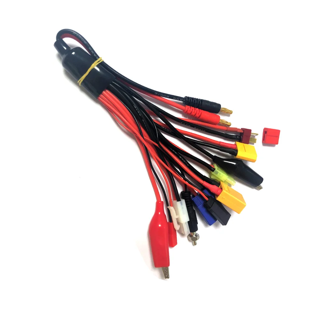 

1pcs 10 in 1 Charging Adapter 4.0MM Banana Connector to DEANS XT60 XT90 EC5 JST Connect Crocodile clip For Imax B6 B6AC