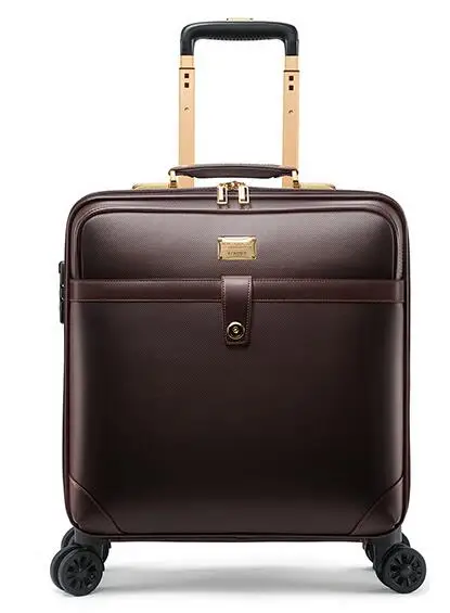 Высокое качество ПВХ 1" 18" дорожный Багаж бизнес чемодан - Цвет: coffee