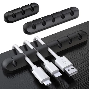 

Silicone Cable Organizer USB Cable Holder Flexible Cable Winder Management cable Clips Holder For Mouse Keyboard Earphone Car