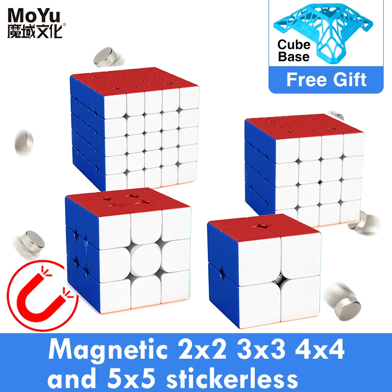 Newest Moyu Meilong M magnetic 2x2x2 3x3x3 4x4x4 5x5x5 speed magic cube magnet puzzle 2x2 3x3 cubo magico 4x4 5x5 M kids gift 16