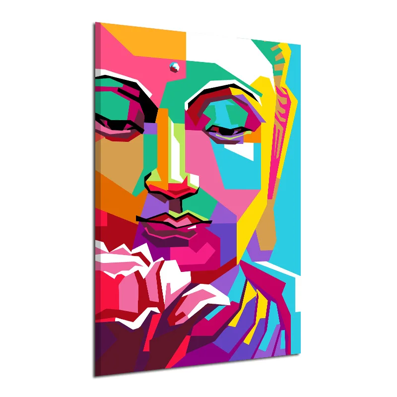 

Manufacturers Direct Selling Colorful Buddha Statue Modern Minimalist Decorative Painting Living Room Hanging Painting Frameless